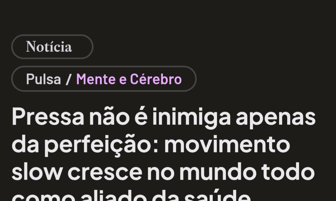 Movimento slow é destaque no Estadão
